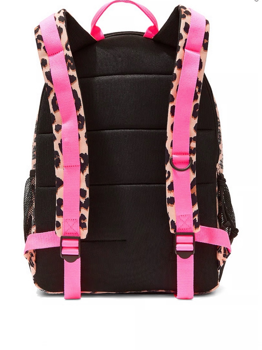 PINK Victoria's Secret Kids Leopard Sequin Backpack - Pink/Black 16.3 Liters - Picture 4 of 5
